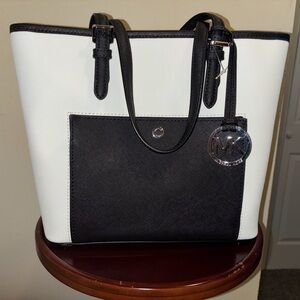 Michael Kors Black and Cream Tote